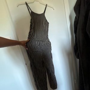 Black-and-white striped Hollister jumpsuit